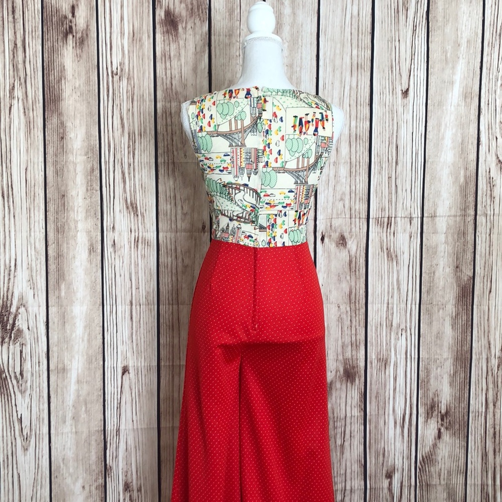 Vintage Romper with Cityscape/Car Design Top - Picture 4 of 5